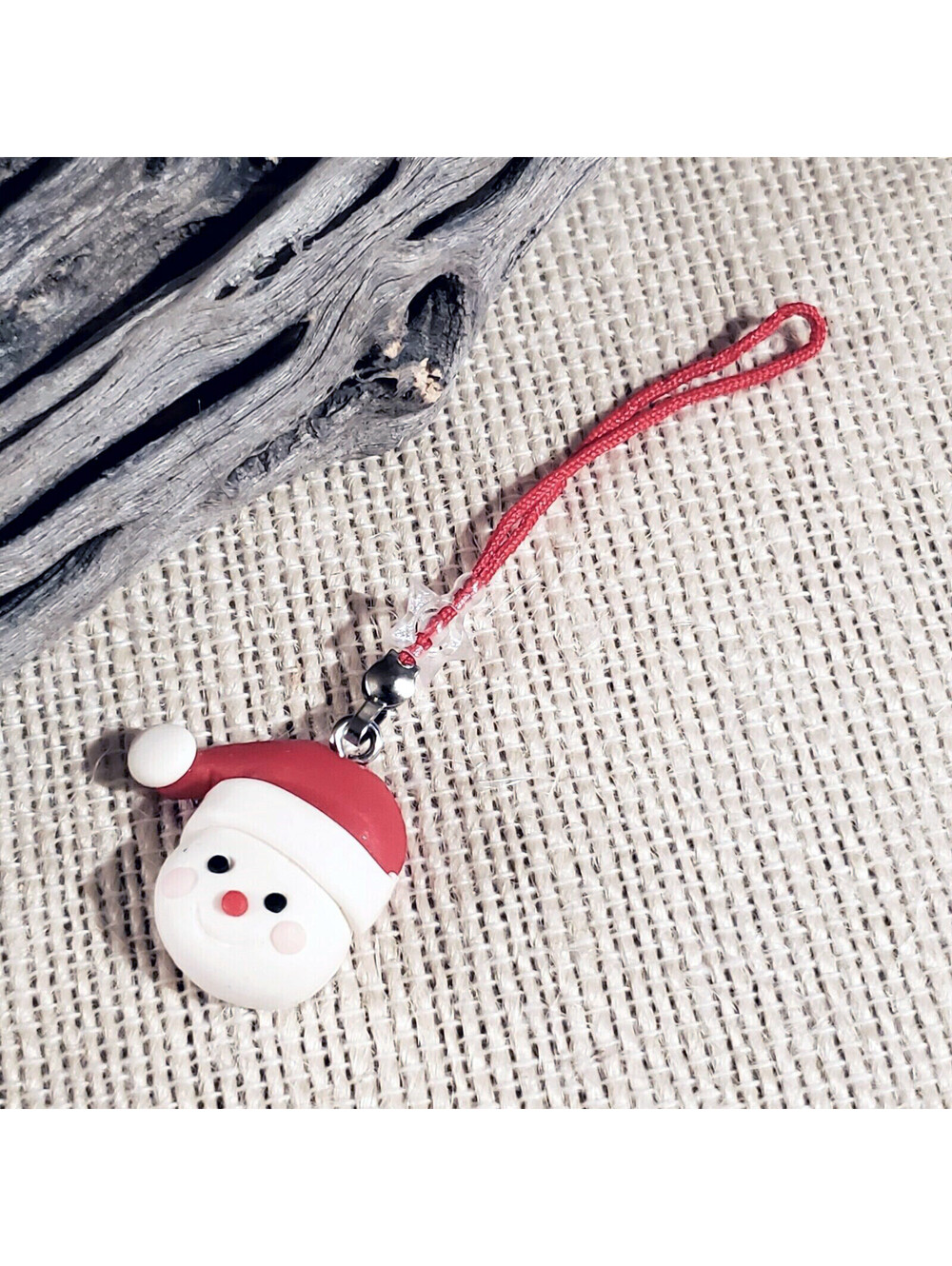 Handcrafted Fimo Clay Santa Claus Hat Christmas Zipper Pull